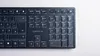 A close-up, top-down view of a black Cherry keyboard with illuminated keys. Produktbild-Vorschau