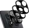 A close-up view of a smartphone's rear camera module with three protective lens covers layered on top of each other. Produktbild-Vorschau