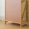 A close-up side view of a bamboo laundry basket. Produktbild-Vorschau