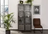 MASSIVMOEBEL24 Vitrine Mango 90x40x190 grau lackiert HEAVY Produktbild-Vorschau 5