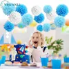 YBwanli 24er Pompons Deko Blau - Hochzeitsdeko Einschulung Produktbild-Vorschau 5