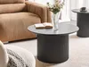 BELIANI Couchtisch Schwarz MDF Platte Metallfuß ø 50 cm Produktbild-Vorschau 2