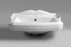 A white ceramic sink is shown against a plain gray background. Anteprima dell’immagine prodotto