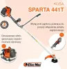 Marketing image for a Sparta 441T string trimmer, featuring product details and branding. Podgląd zdjęcia produktu