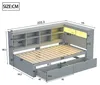 Sweiko Massivholzsofa 90x200 cm, Mit Ablagefächern, Bett Produktbild-Vorschau 7
