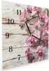 Wanduhr aus Glas mit Motiv Orchideen auf Holz- 30 x 30 cm - Produktbild-Vorschau 2