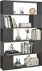 vidaXL knihovna Room Divider Vysoce lesklý šedý dřevěný Náhled obrázku produktu 6
