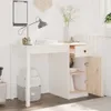 vidaXL Stôl biely 100x50x75 cm z masívneho borovicového Náhľad obrázku produktu 3