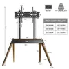 A diagram showing the dimensions and VESA compatibility of a TV stand. Podgląd zdjęcia produktu