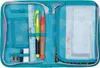 An open pencil case with various stationery items inside. Anteprima dell’immagine prodotto