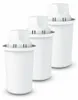 Three white water filter cartridges arranged diagonally on a white background. Podgląd zdjęcia produktu