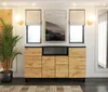 STIV Möbel | Commode 140x35x80 cm Noir Mat / Chêne Wotan | Voir les images du produit 5