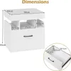 A diagram showing the dimensions of a white nightstand. Podgląd zdjęcia produktu