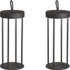 2er SET Outdoor Tischlampen Laterne 36cm Schwarz ohne Strom Produktbild-Vorschau 2