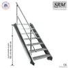 A metal staircase with a handrail against a white background. Náhled obrázku produktu