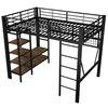 Hochbett 140x200 cm Metallbett mit LED-Beleuchtung Stauraum Produktbild-Vorschau 9