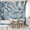 Muralo Vlies Fototapete blaue BLÄTTER Beton tropische Produktbild-Vorschau 7
