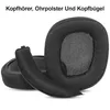 Close-up of black replacement ear pads and a headband for gaming headphones, against a white background. Produktbild-Vorschau