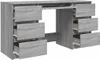 vidaXL Písací stôl Grey Sonoma 140x50x77 cm odvodený Náhľad obrázku produktu 5