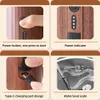 A collage of four close-up images showcasing features of a portable espresso machine. Produktbild-Vorschau