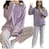 Pyjama - für Frauen - Hose mit langärmeligem Shirt - Produktbild-Vorschau 8