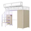 A loft bed with integrated storage and a desk, shown against a white background. Produktbild-Vorschau