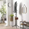 An entryway with a coat rack, mirror, plant, and shoe rack. Podgląd zdjęcia produktu