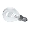 A close-up studio shot of a clear incandescent light bulb with an E14 base. Produktbild-Vorschau