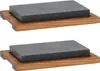 Heißer Stein-Set - Granit - Akazienholz - 16 x 24 cm - Produktbild-Vorschau 1