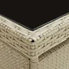 vidaXL Garten-Esstisch Beige Poly Rattan und Glas Produktbild-Vorschau 3