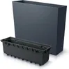 A dark gray planter box with a black insert is shown against a white background. Produktbild-Vorschau