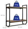 Relaxdays Wandplank, 2 planken, handdoekhouder, metaal & Productafbeelding-voorbeeld 4