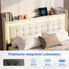 OYAJIA Polsterbett Doppelbett 140×200 mit Led Kopfteil und Produktbild-Vorschau 9