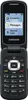 A black flip phone is shown open against a white background. Produktbild-Vorschau