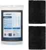 A package of carbon filter mats next to two individual filter mats. Produktbild-Vorschau