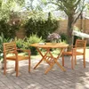 vidaXL Table de jardin pliante Ø110x75 cm Bois massif Voir les images du produit 3