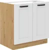 Kondela Spülbecken-Küchenschrank Lula 80 ZL 2F BB – Weiß / Produktbild-Vorschau 1
