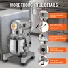 A commercial kitchen mixer is shown with callouts highlighting its features. Produktbild-Vorschau
