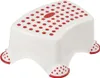 A white plastic step stool with red polka dots and red trim. Anteprima dell’immagine prodotto