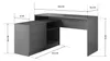 Schreibtisch Computertisch KAJA 138 cm Graphit Grau Produktbild-Vorschau 4