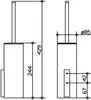 Technical drawing with dimensions of a toilet brush holder. Anteprima dell’immagine prodotto