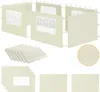 A collage of images showing beige tent side panels, some with windows, and a close-up of water droplets on fabric. Náhľad obrázku produktu