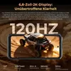 A smartphone displaying a racing buggy on a sandy track, with large text indicating '120HZ'. Produktbild-Vorschau