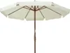 vidaXL Ombrellone con asta in legno 330 cm bianco sabbia Anteprima dell’immagine prodotto 1