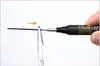 A hand holding a marker pen and a pair of tweezers are shown against a white background. The marker pen is touching a thin rod held by the tweezers, with an arrow indicating a direction. Produktbild-Vorschau