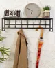 Wandregal mit Hakenleiste 21x80x23 cm Metall schwarz Loft Produktbild-Vorschau 4