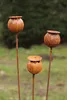 3er Set Gartenstecker Rost Mohn - Edelrost Gartendeko Produktbild-Vorschau 2