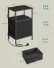 A diagram of a black nightstand with dimensions and weight capacities indicated by text and arrows. Produktbild-Vorschau