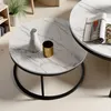 ProximaX 2er Set Couchtische Rund, Marmoroptik Couchtisch Produktbild-Vorschau 4