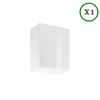 A white kitchen cabinet with a glossy finish is shown against a white background. A green circle with 'X1' is in the top right corner. Produktbild-Vorschau